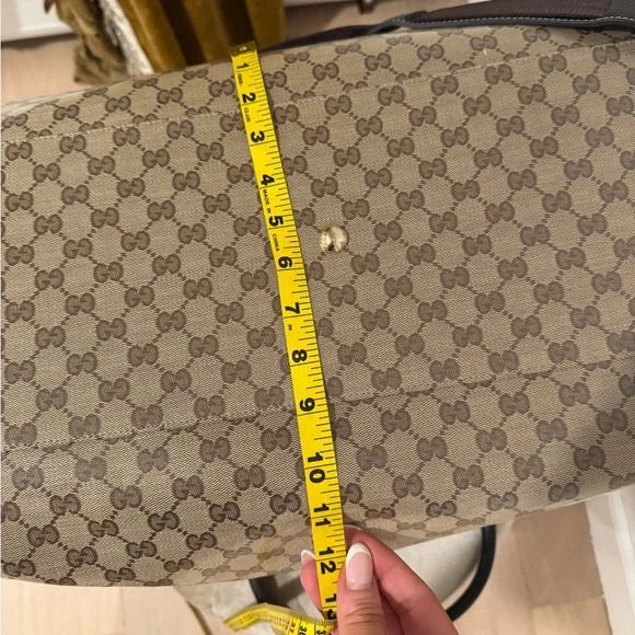 Gucci Crystal Monogram Large Carry On Duffle Weekender Bag Dark Brown - Picture 15 of 15